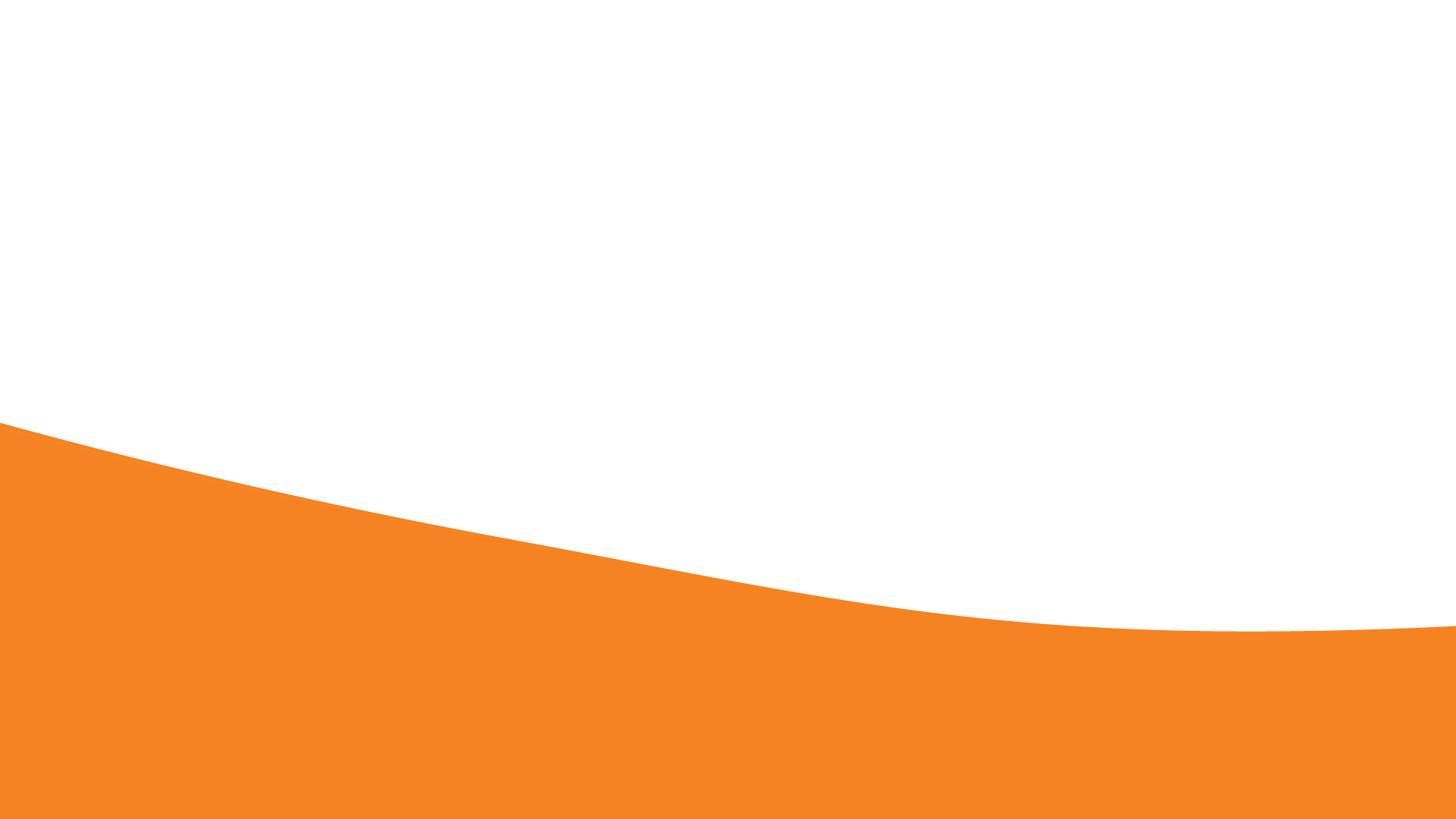 An orange curve that starts high from the left and starts to decline to the right